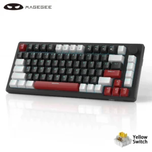 Teclado Mecánico Gaming 75% MageGee con Perilla de Control, Retroiluminación Azul y Switches Intercambiables