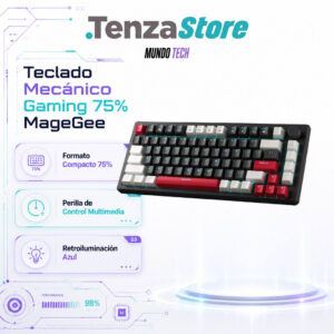 Teclado Mecánico Gaming 75% MageGee con Perilla de Control, Retroiluminación Azul y Switches Intercambiables