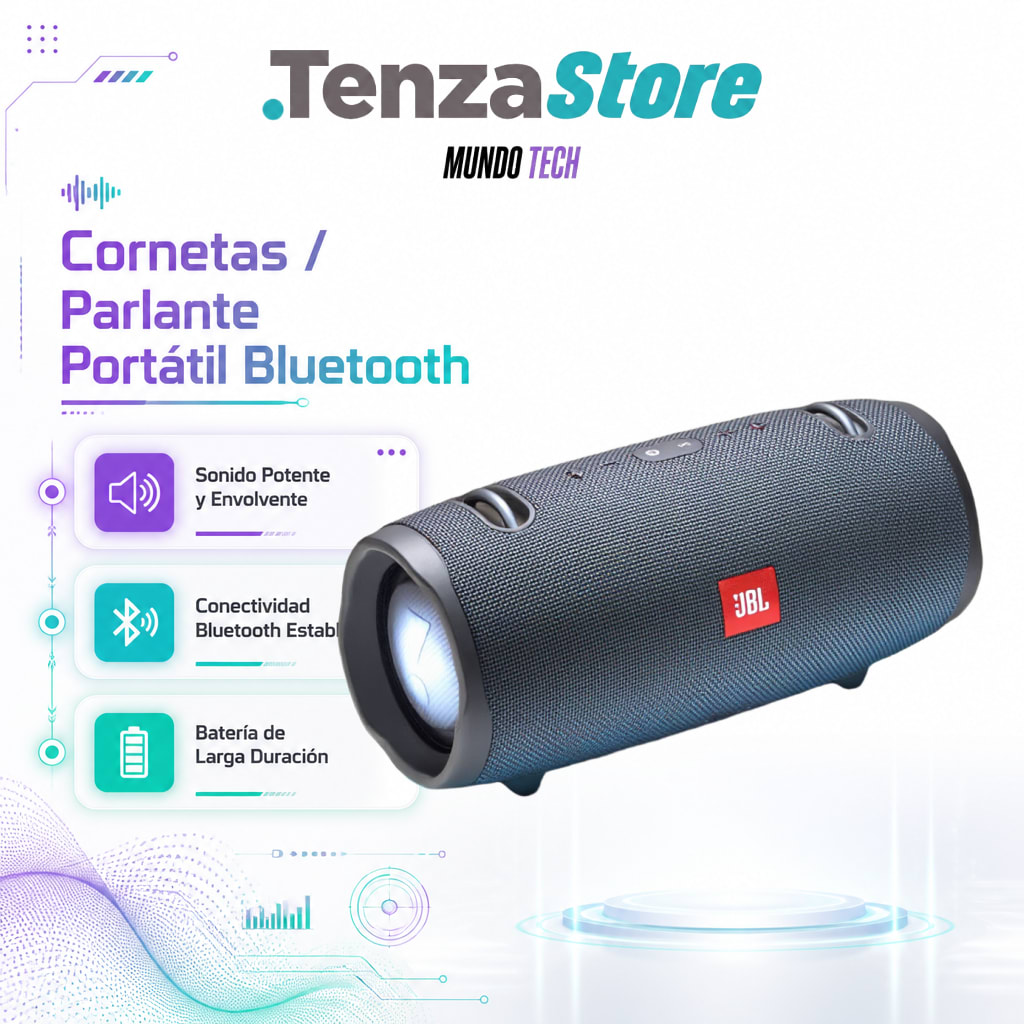 Cornetas / Parlante Portátil Inalámbrico Bluetooth con Bajos Reforzados y Resistencia al Agua