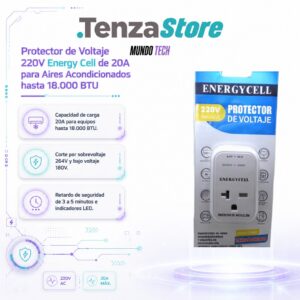 Protector de Voltaje 220V Energy Cell de 20A para Aires Acondicionados hasta 18.000 BTU